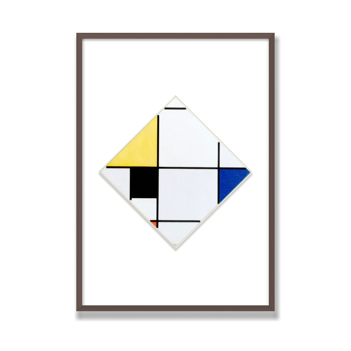 Lozenge Composition, 28 × 40 in, Walnut frame