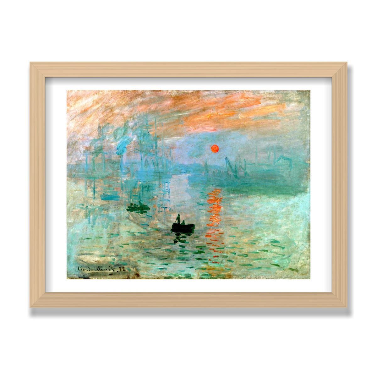 Impression, Sunrise, 12 × 16 in, Natural Oak frame