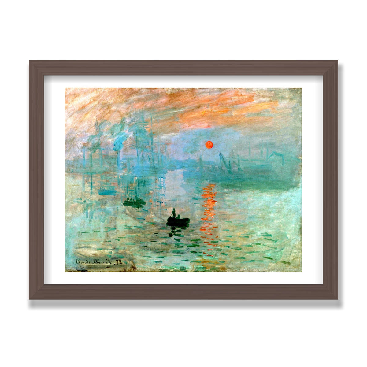 Impression, Sunrise, 12 × 16 in, Walnut frame