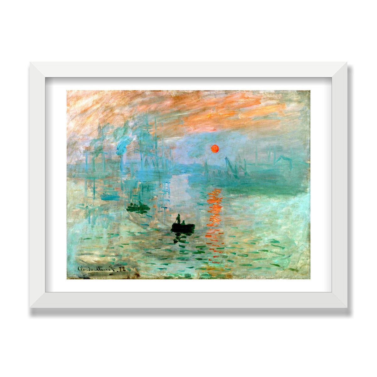 Impression, Sunrise, 12 × 16 in, White Satin frame