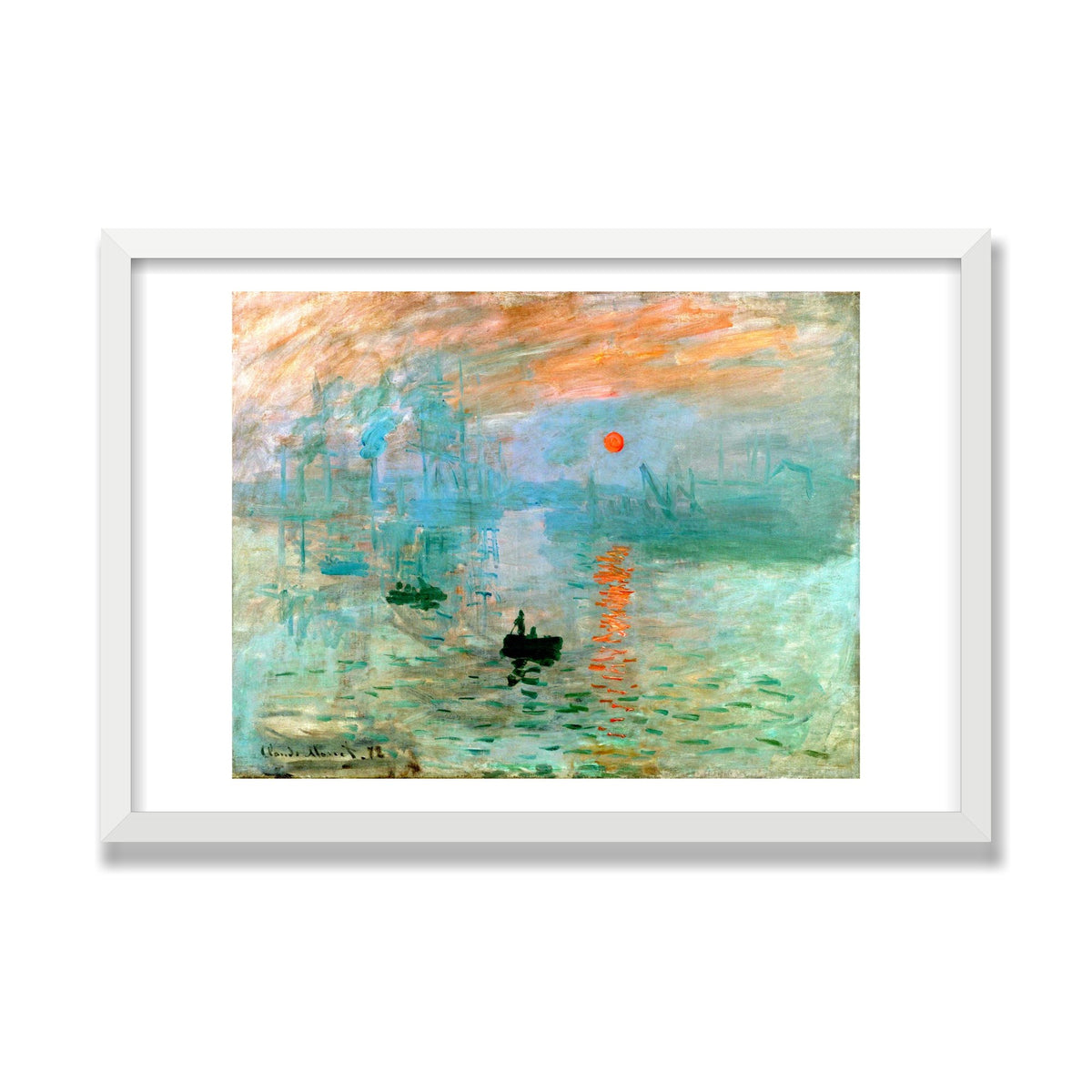 Impression, Sunrise, 16 × 24 in, White Satin frame
