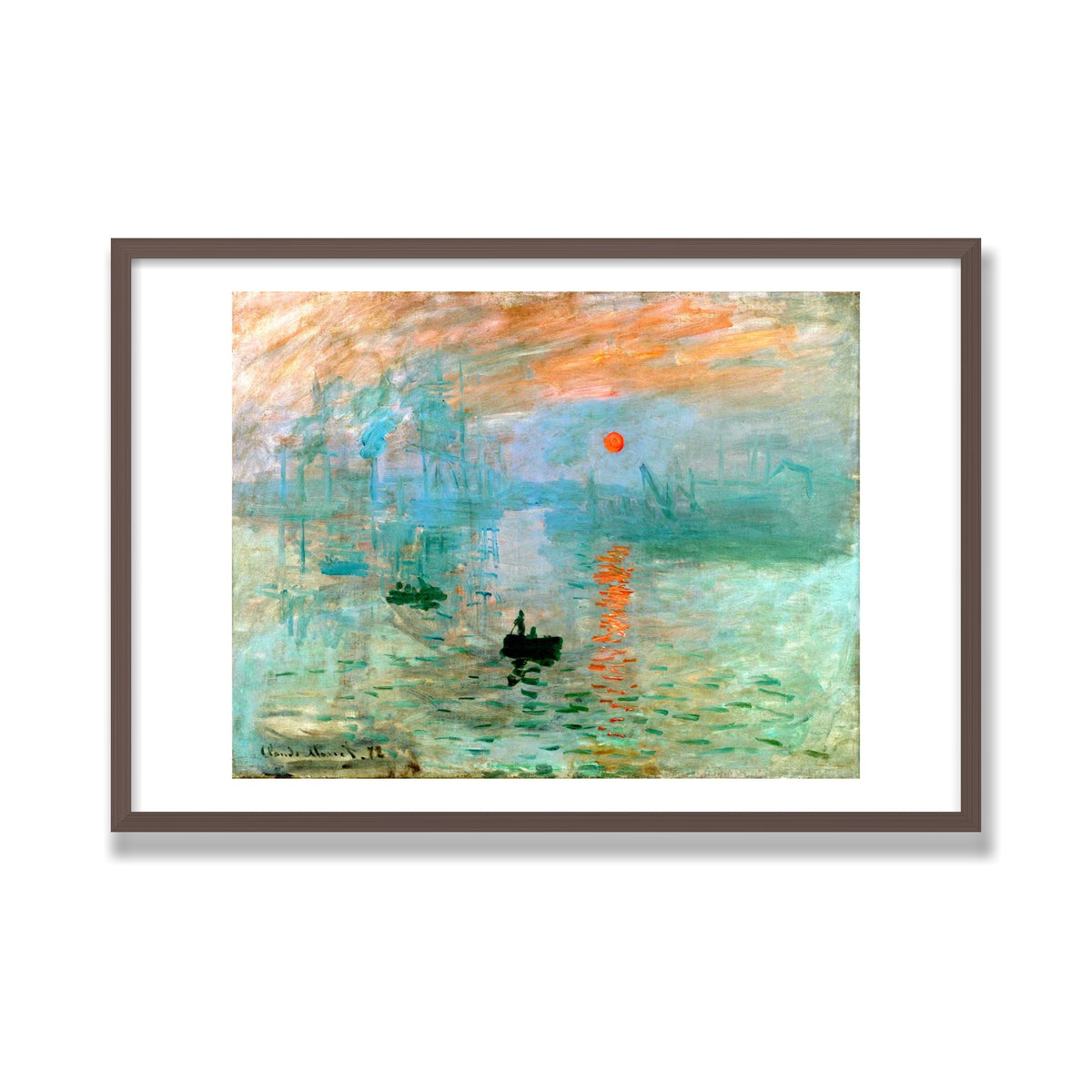 Impression, Sunrise, 24 × 36 in, Walnut frame