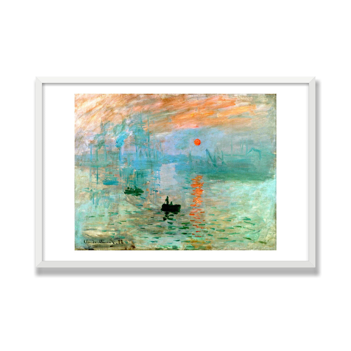 Impression, Sunrise, 24 × 36 in, White Satin frame