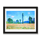 Poppy Field, Giverny, 12 × 16 in, Black Oak frame