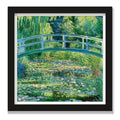 The Water-Lily Pond (Japanese Bridge), 12 × 12 in, Black Oak frame