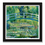 The Water-Lily Pond (Japanese Bridge), 12 × 12 in, Black Oak frame