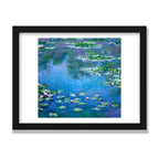 Water Lilies, 12 × 16 in, Black Oak frame