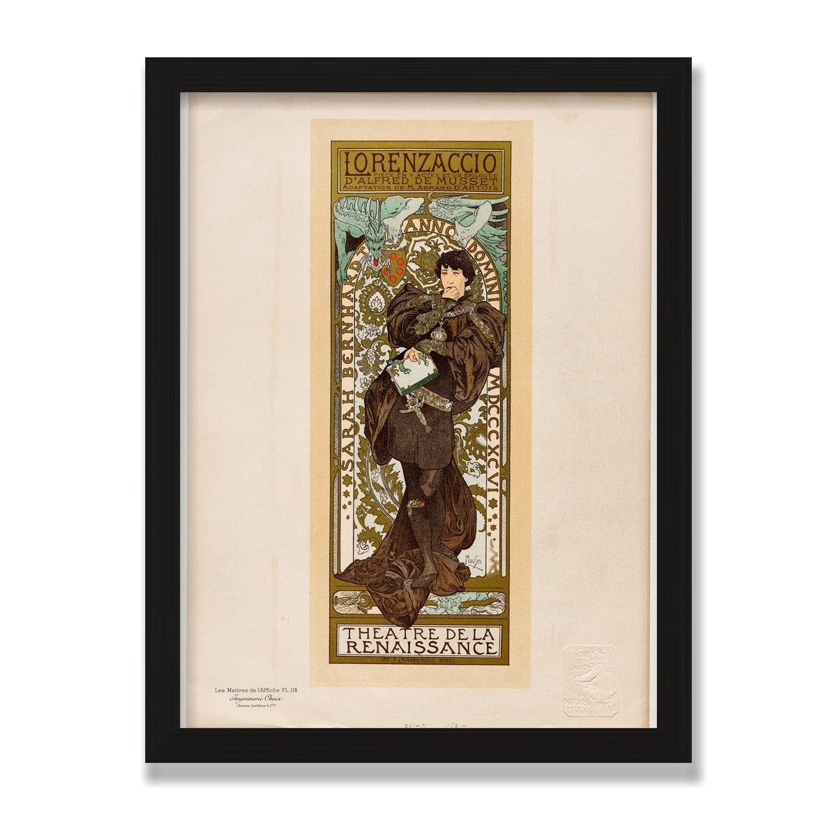Lorenzaccio, 12 × 16 in, Black Oak frame