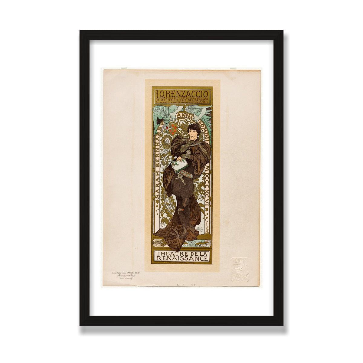 Lorenzaccio, 16 × 24 in, Black Oak frame