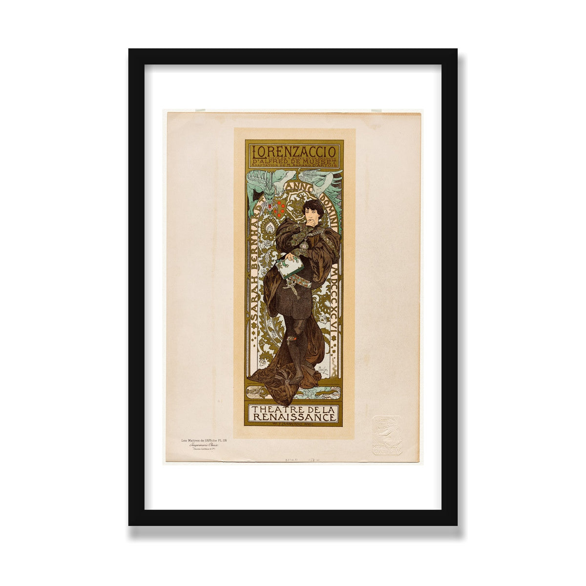 Lorenzaccio, 16 × 24 in, Black Satin frame