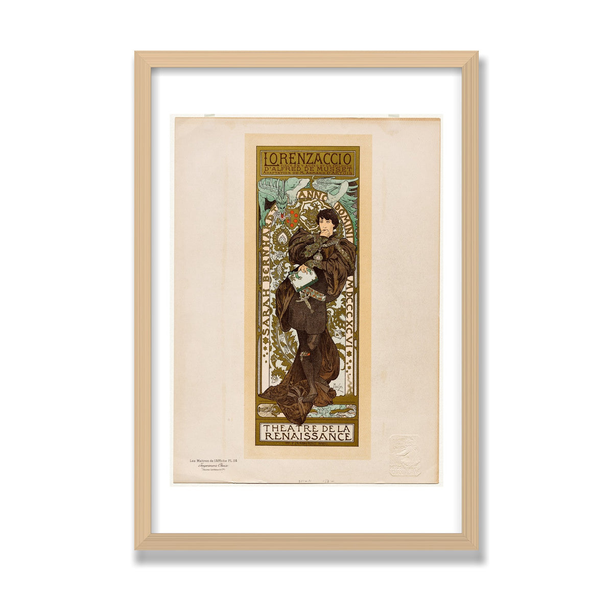 Lorenzaccio, 16 × 24 in, Natural Oak frame
