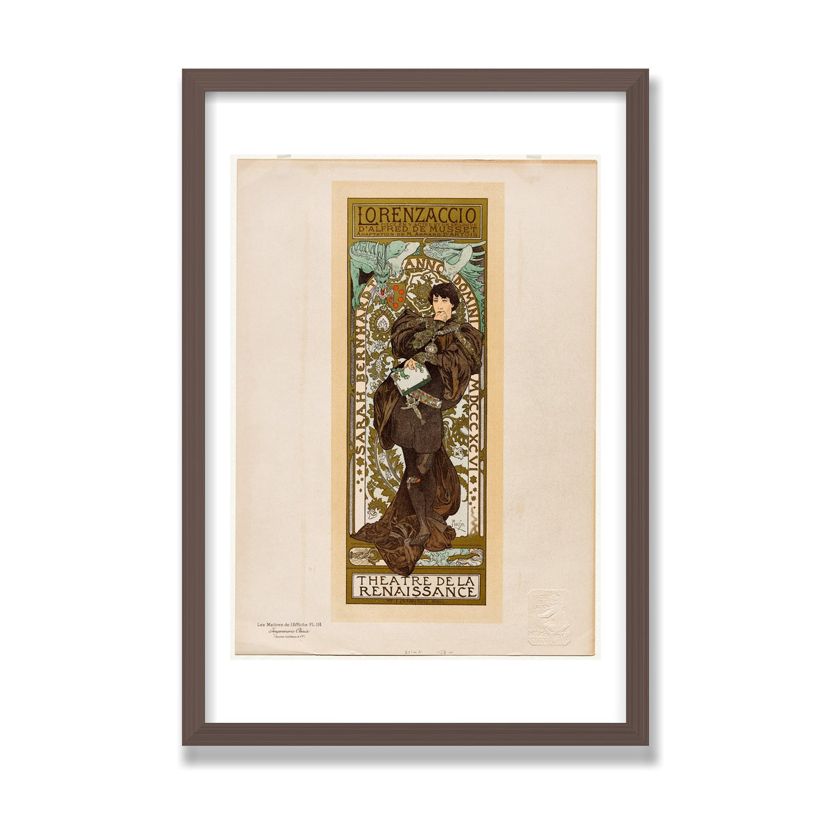 Lorenzaccio, 16 × 24 in, Walnut frame