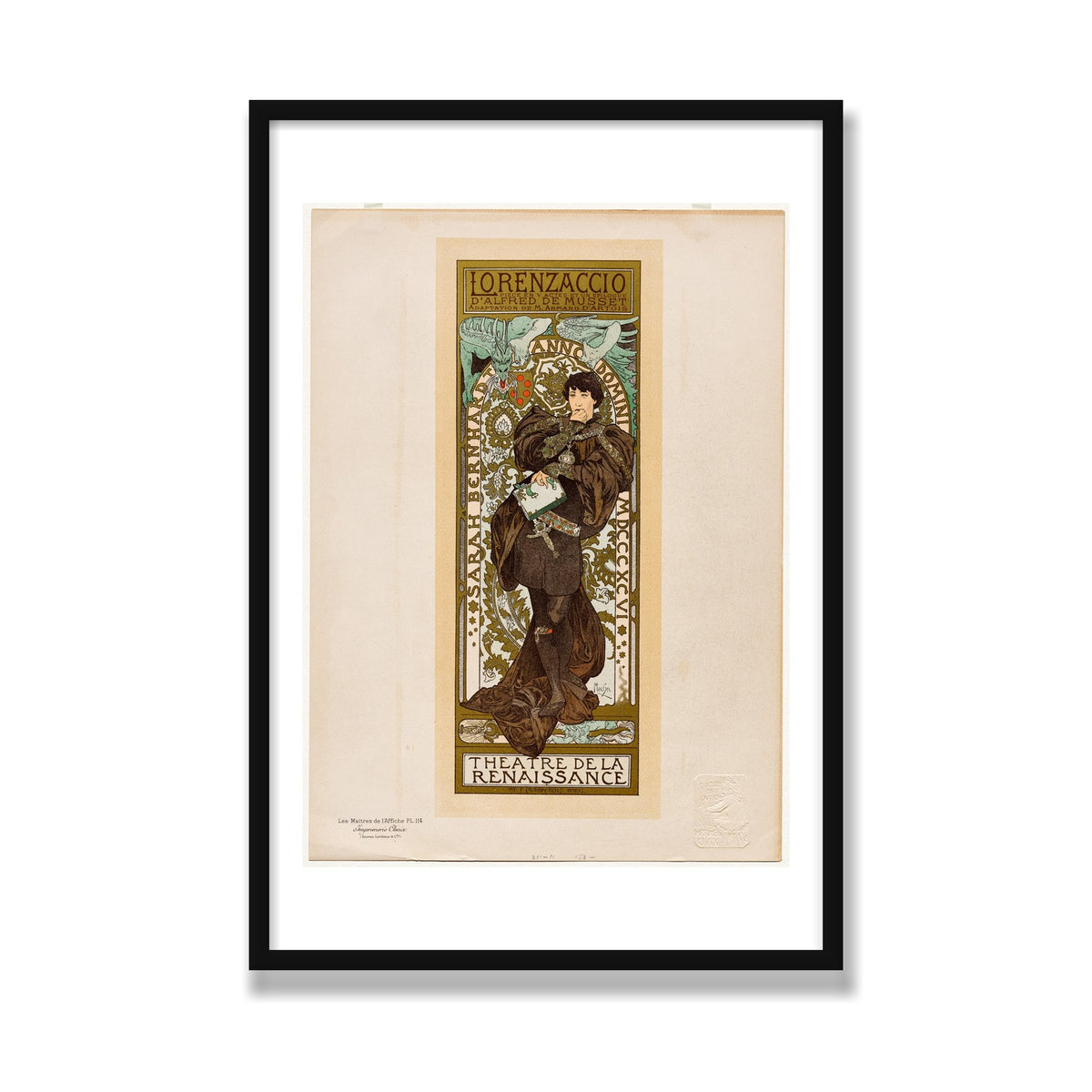 Lorenzaccio, 24 × 36 in, Black Satin frame