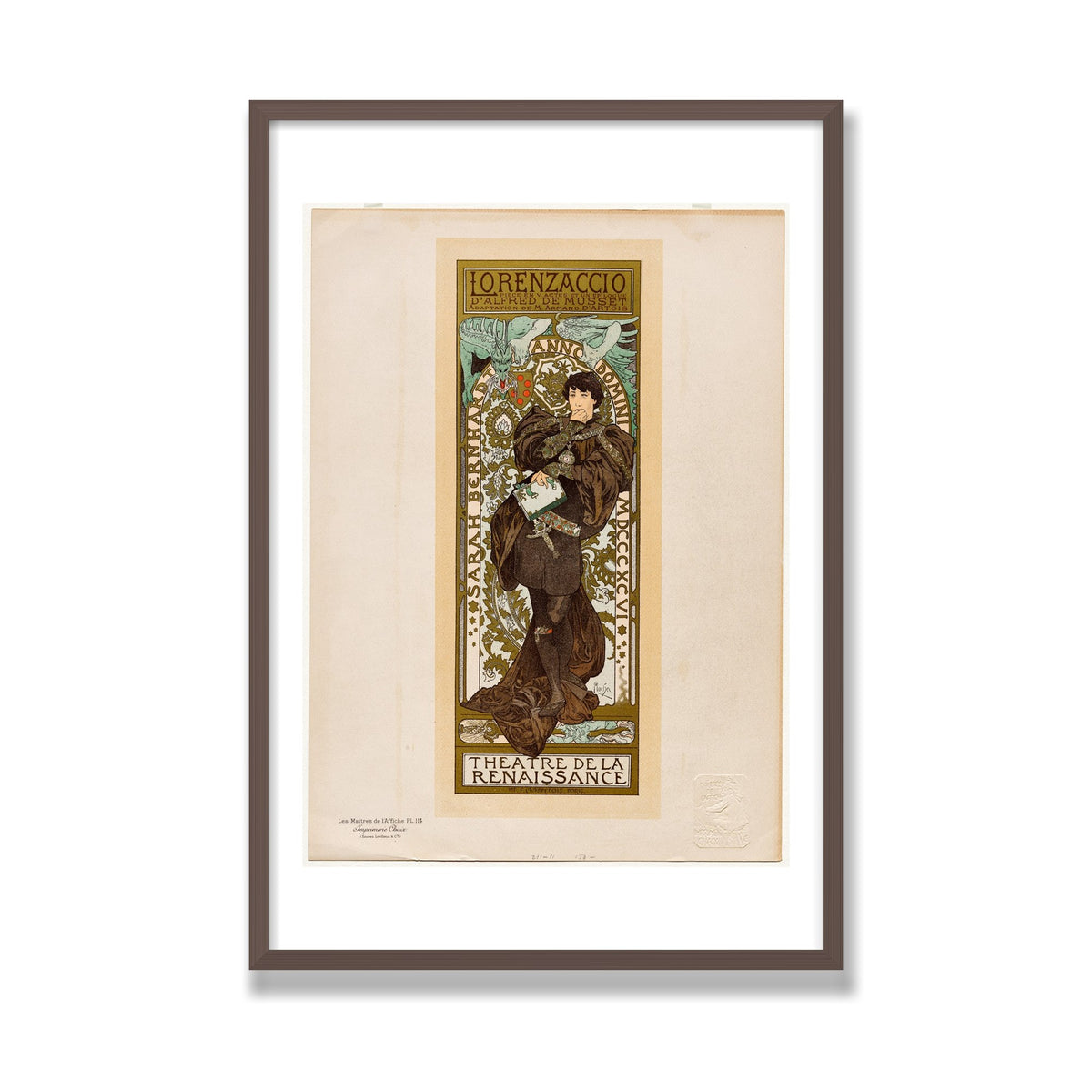 Lorenzaccio, 24 × 36 in, Walnut frame