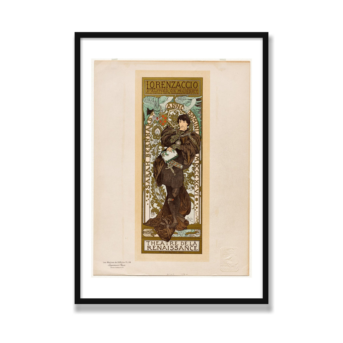 Lorenzaccio, 28 × 40 in, Black Satin frame