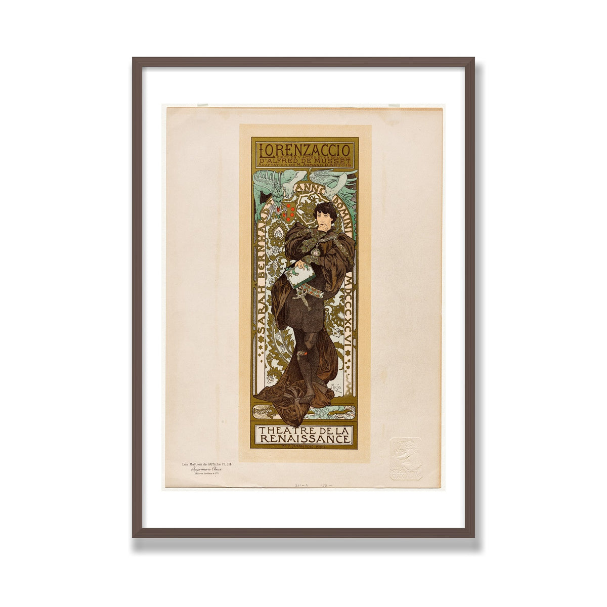 Lorenzaccio, 28 × 40 in, Walnut frame