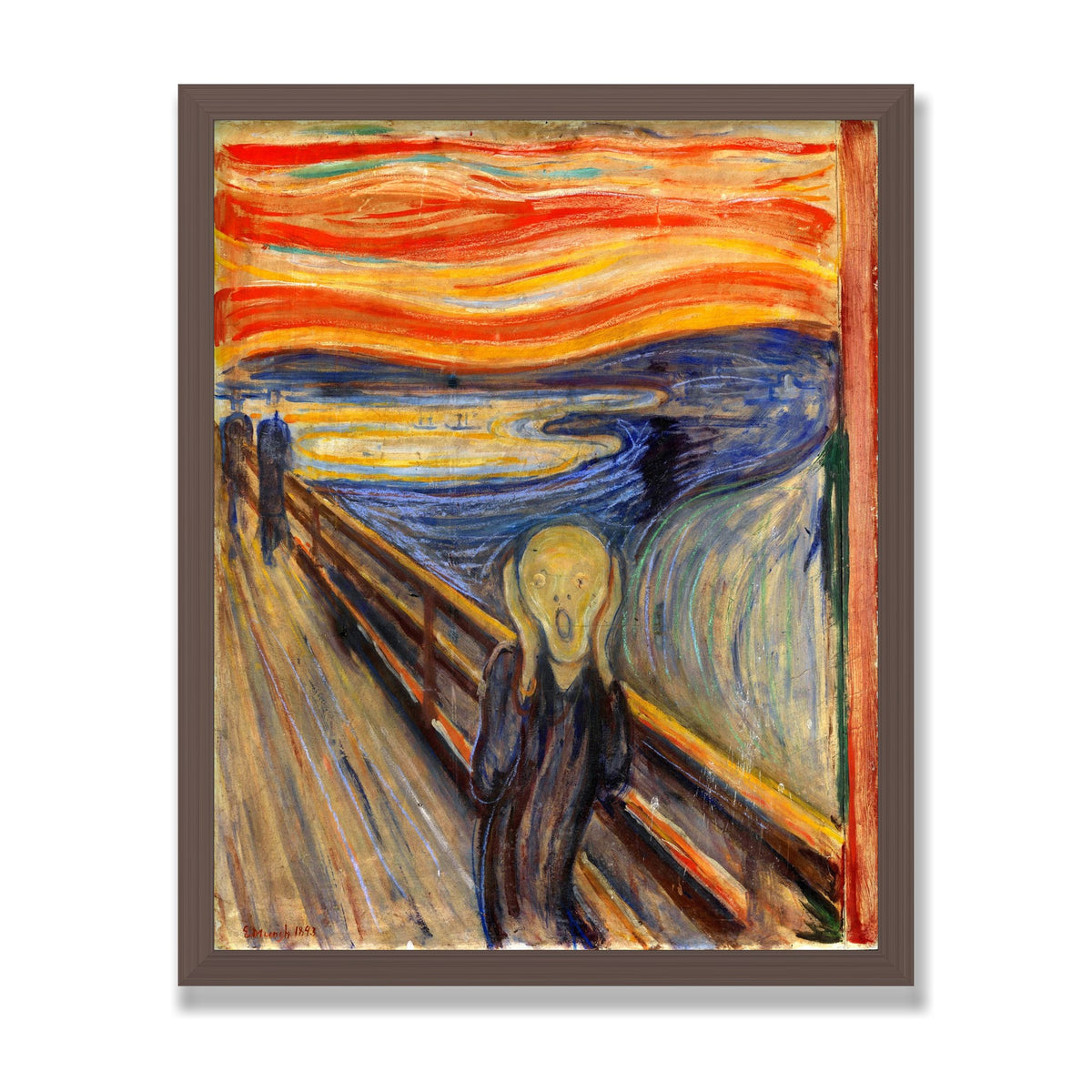 The Scream, 16 × 20 in, Walnut frame