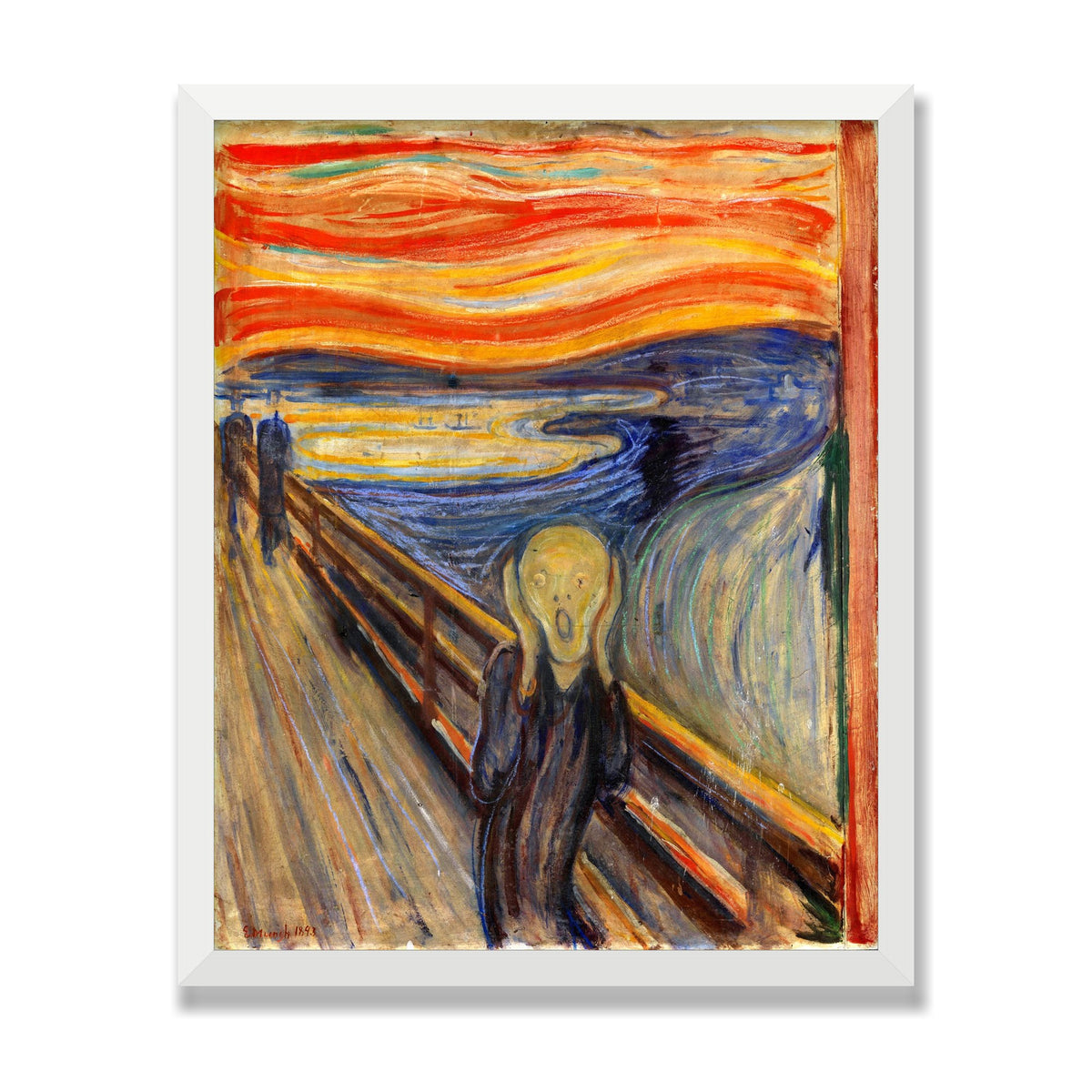 The Scream, 16 × 20 in, White Satin frame