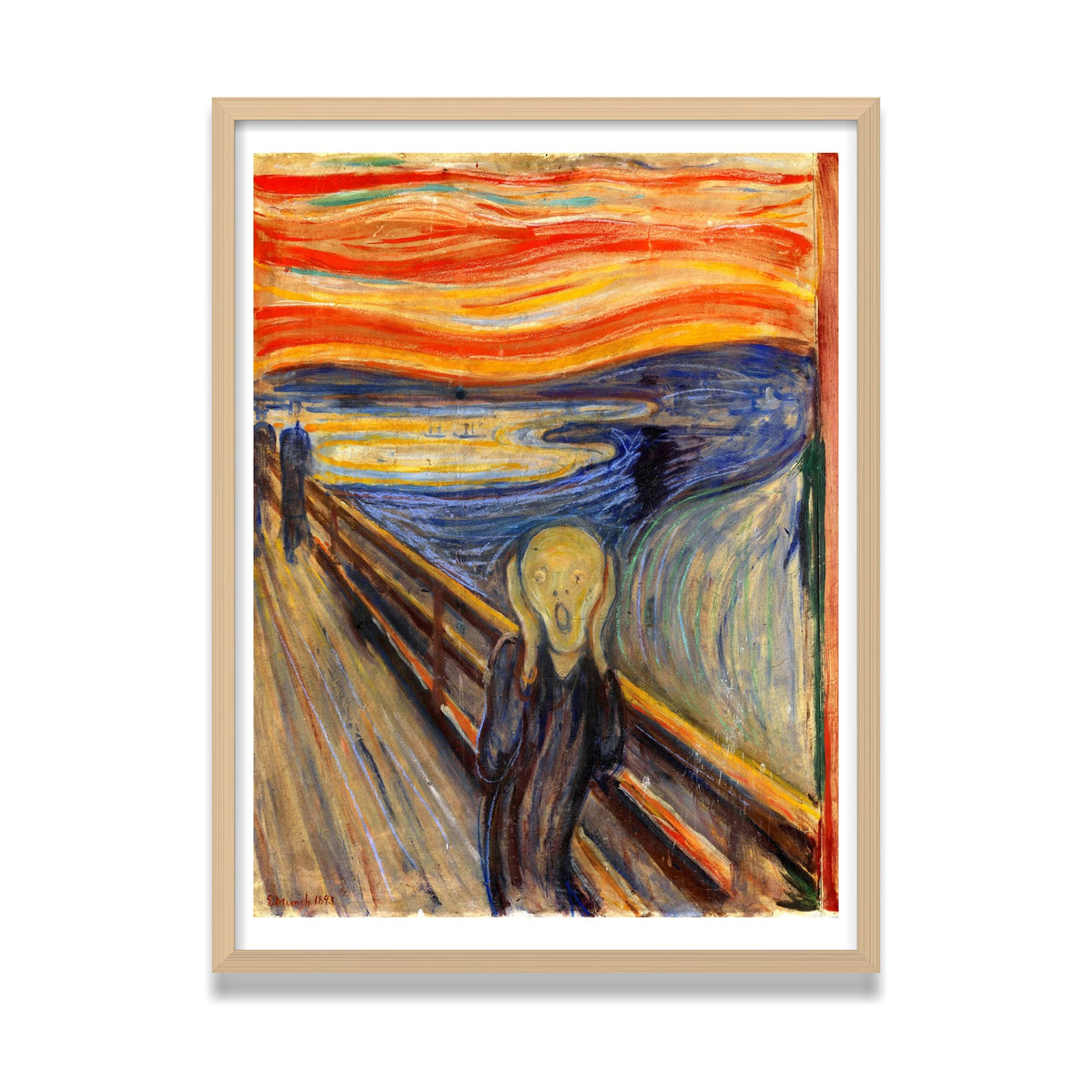 The Scream, 24 × 32 in, Natural Oak frame