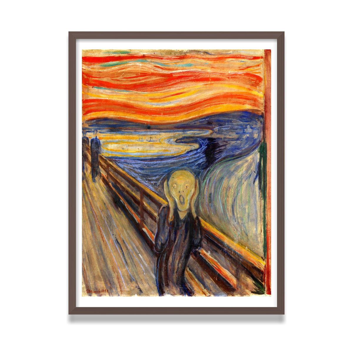 The Scream, 24 × 32 in, Walnut frame