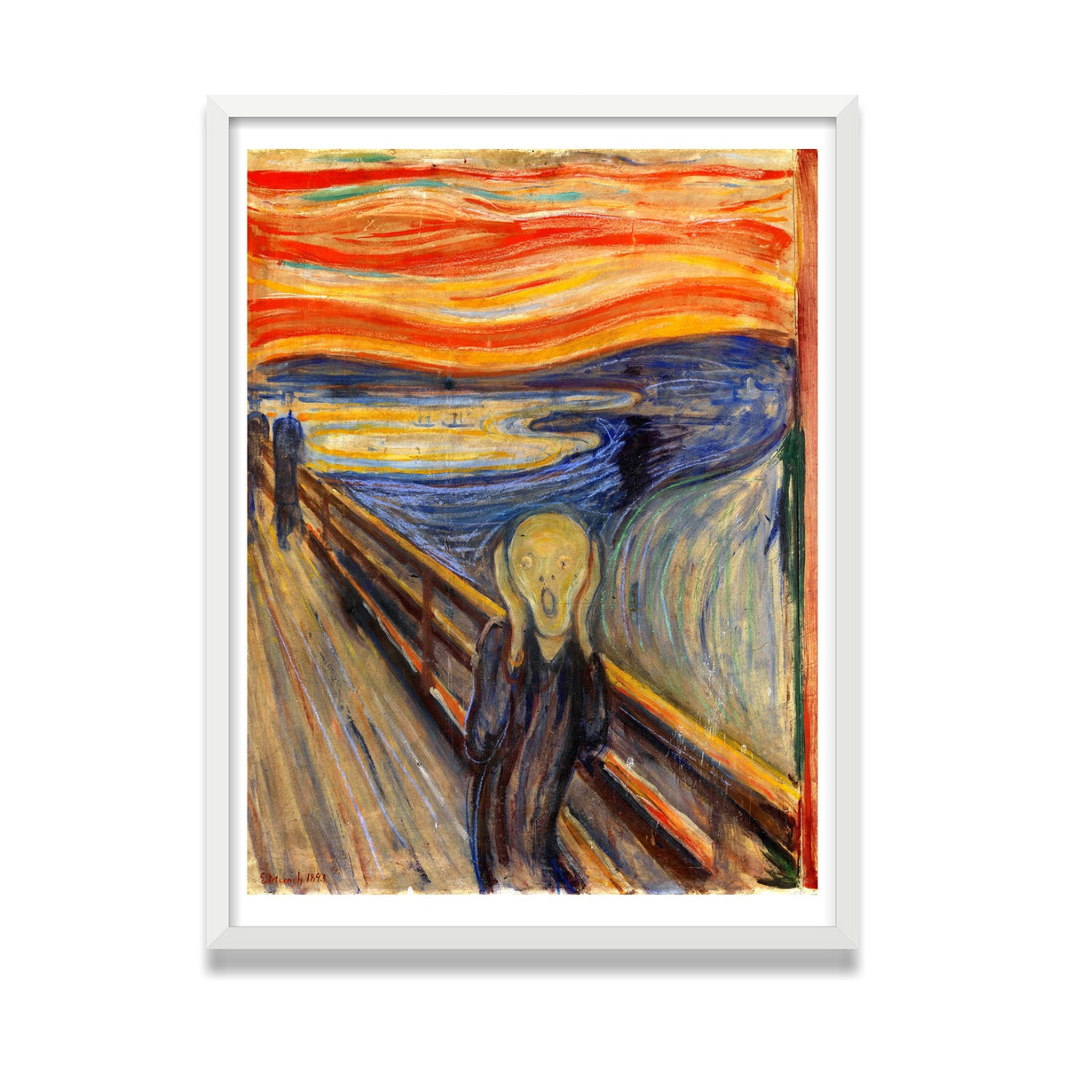 The Scream, 24 × 32 in, White Satin frame