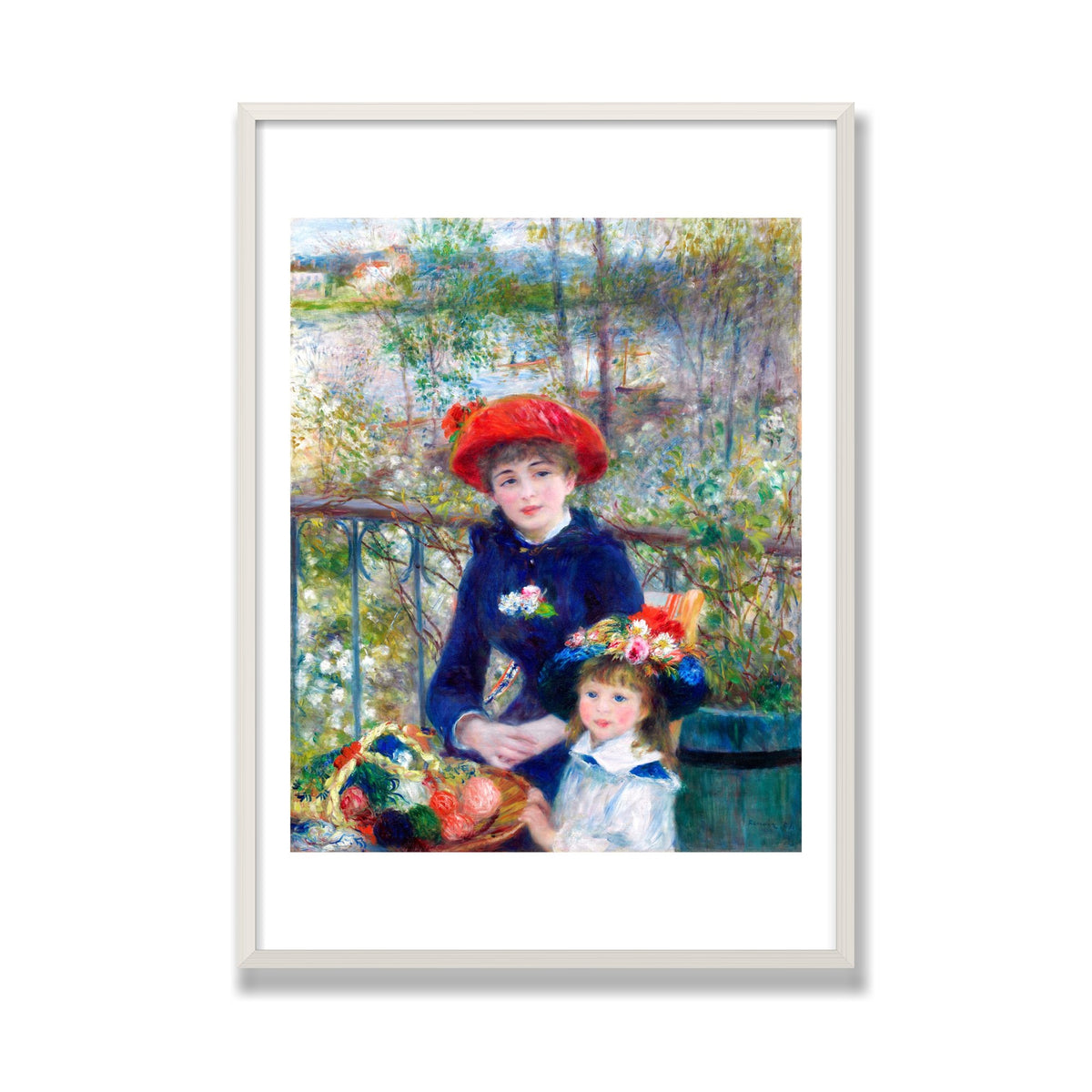 Two Sisters (On the Terrace), 28 × 40 in, White Oak frame