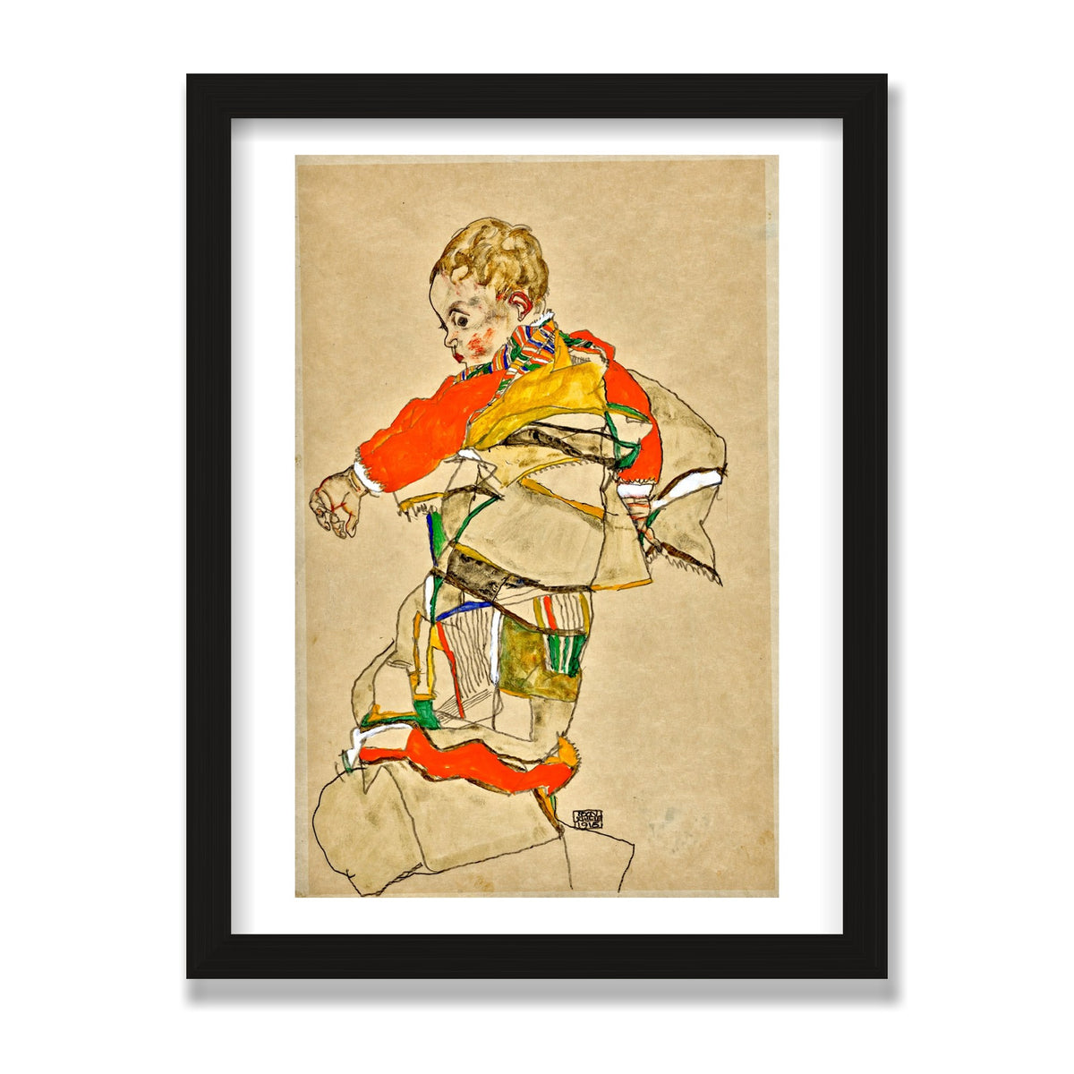 Portrait of a Child, 12 × 16 in, Black Oak frame