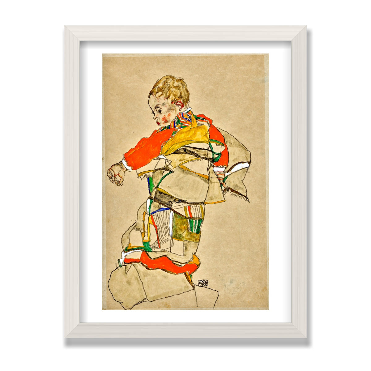 Portrait of a Child, 12 × 16 in, White Oak frame
