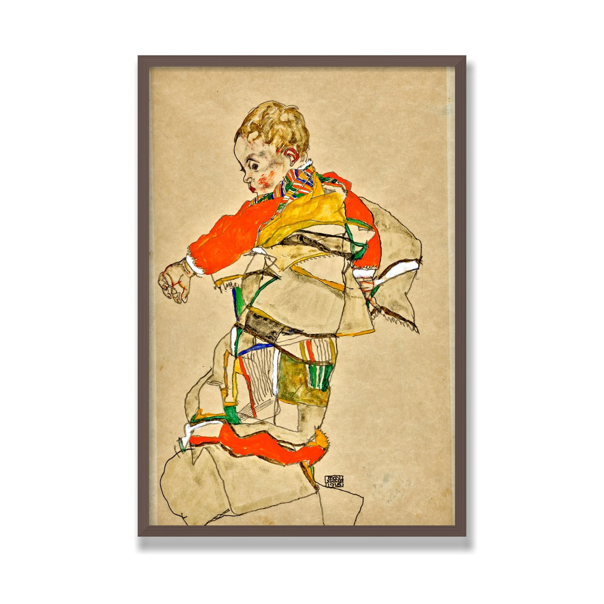Portrait of a Child, 24 × 36 in, Walnut frame