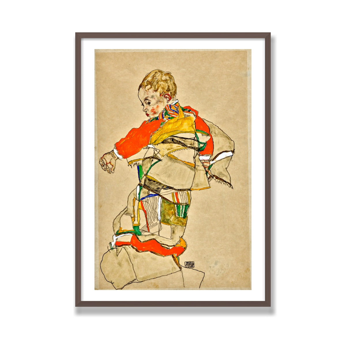 Portrait of a Child, 28 × 40 in, Walnut frame