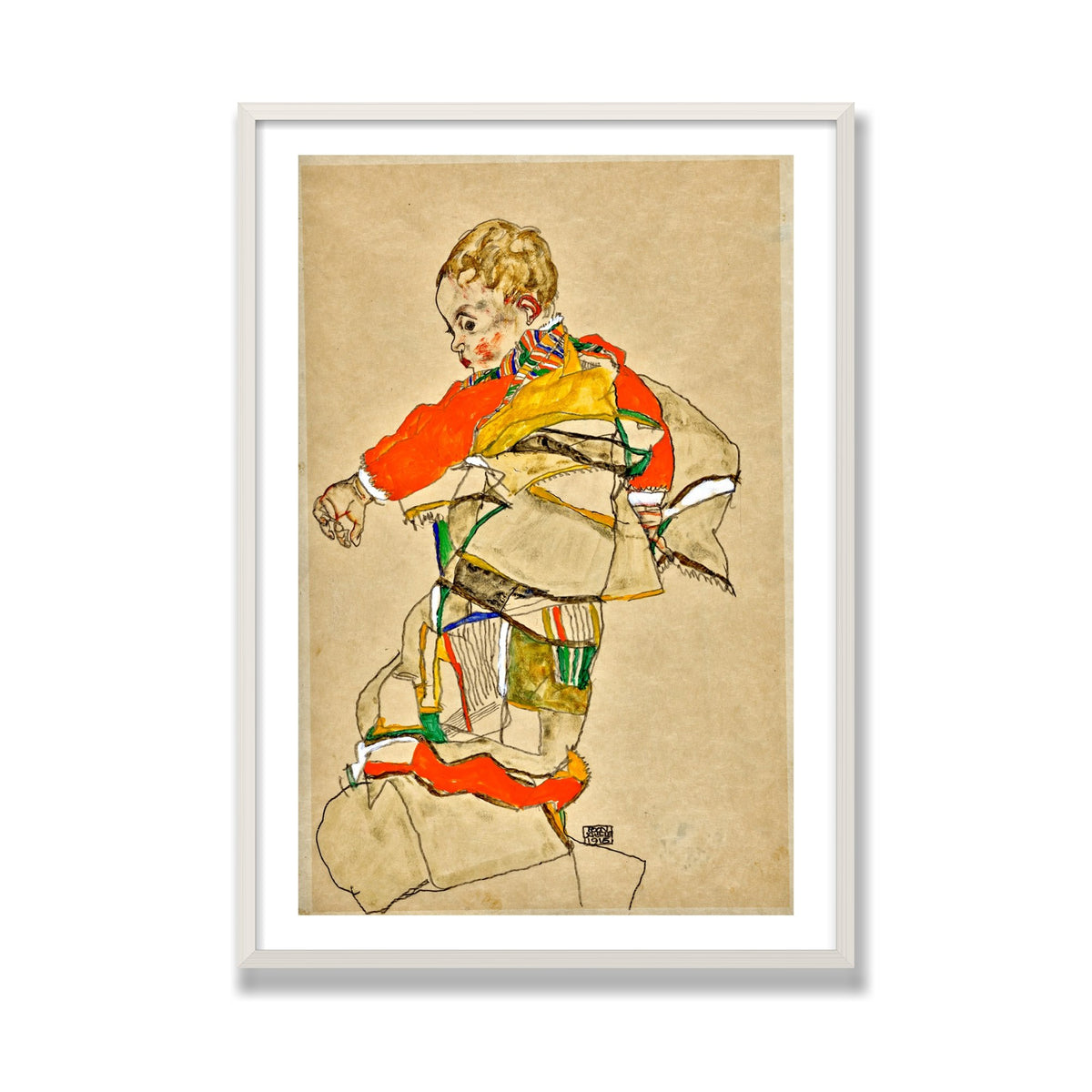 Portrait of a Child, 28 × 40 in, White Oak frame