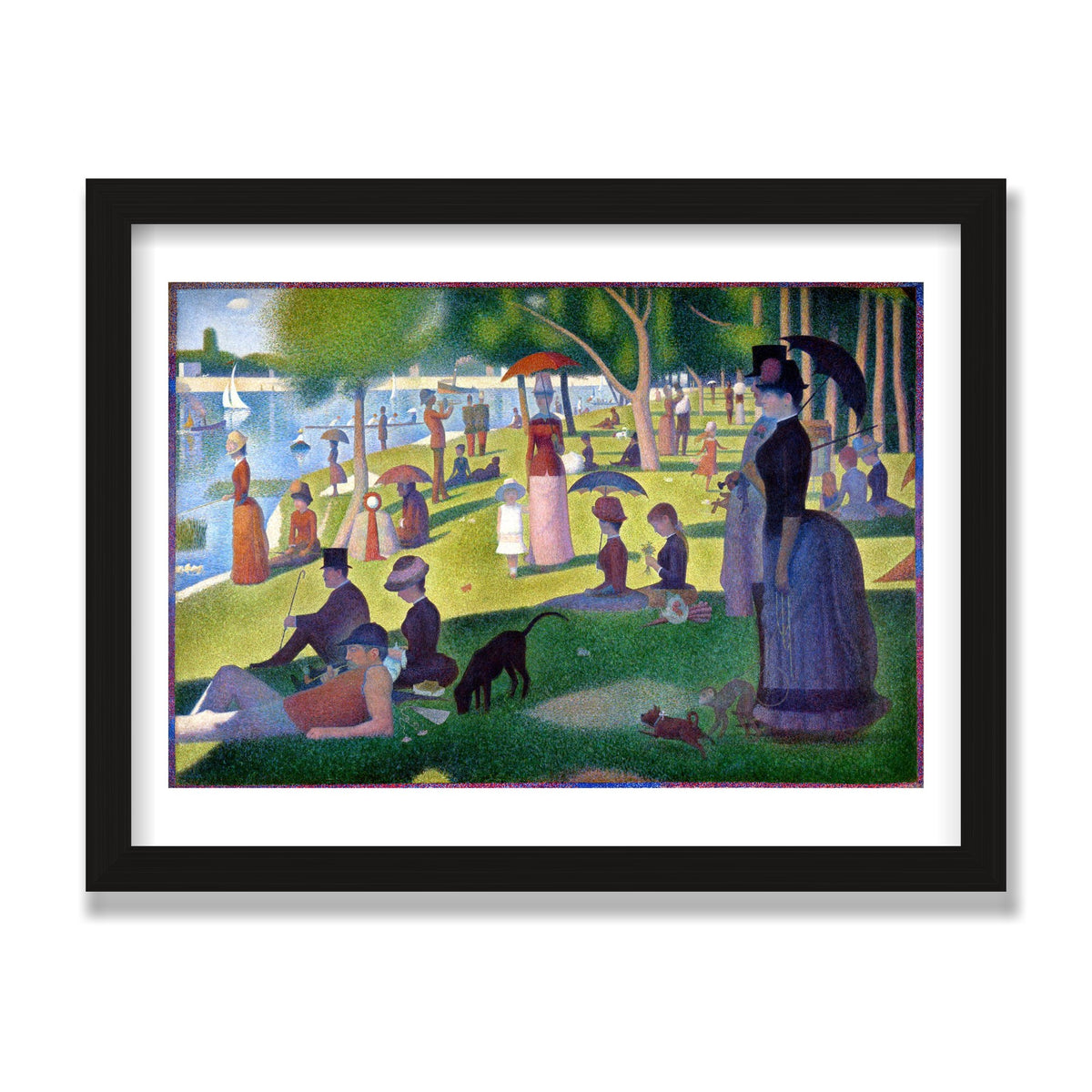 A Sunday on La Grande Jatte, 12 × 16 in, Black Oak frame