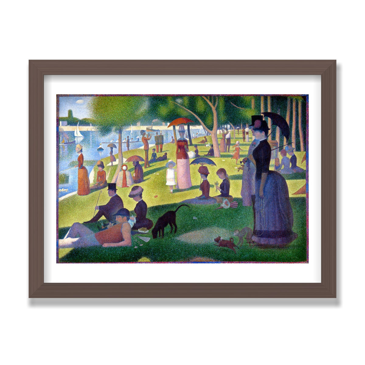 A Sunday on La Grande Jatte, 12 × 16 in, Walnut frame