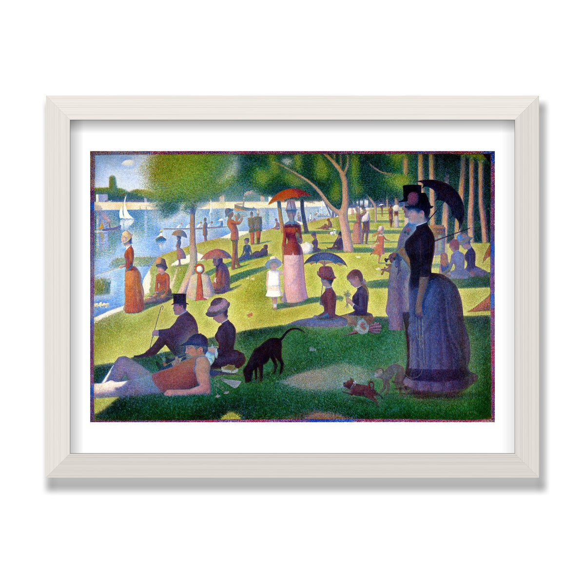 A Sunday on La Grande Jatte, 12 × 16 in, White Oak frame