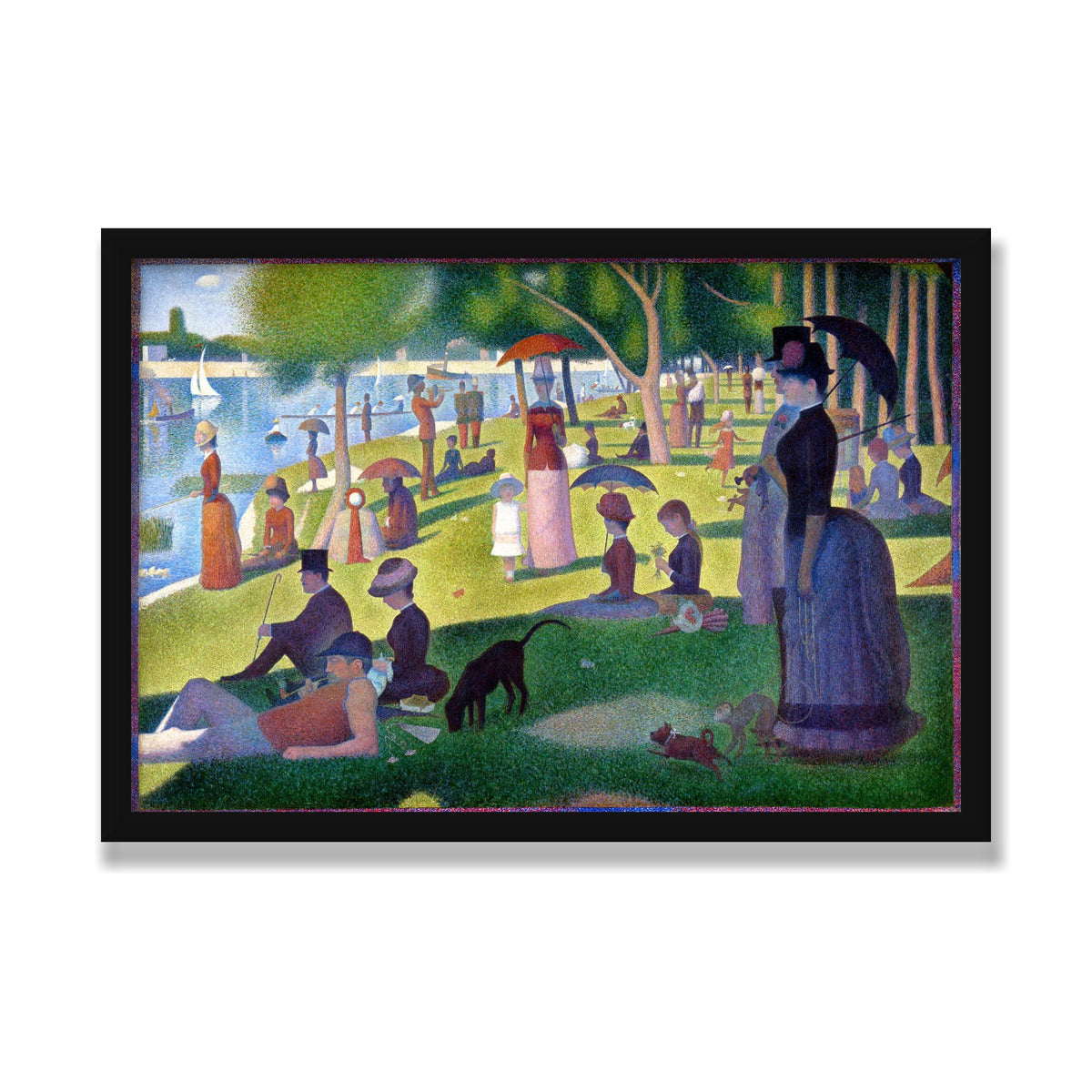 A Sunday on La Grande Jatte, 16 × 24 in, Black Satin frame