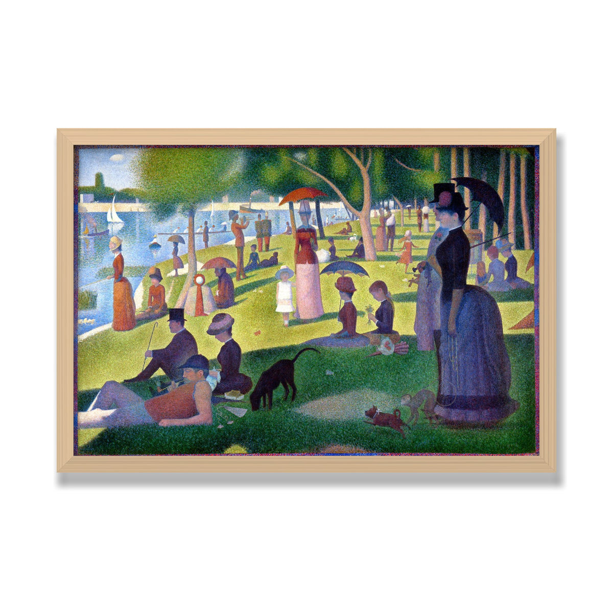 A Sunday on La Grande Jatte, 16 × 24 in, Natural Oak frame