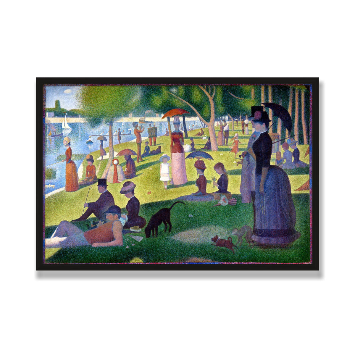 A Sunday on La Grande Jatte, 24 × 36 in, Black Oak frame