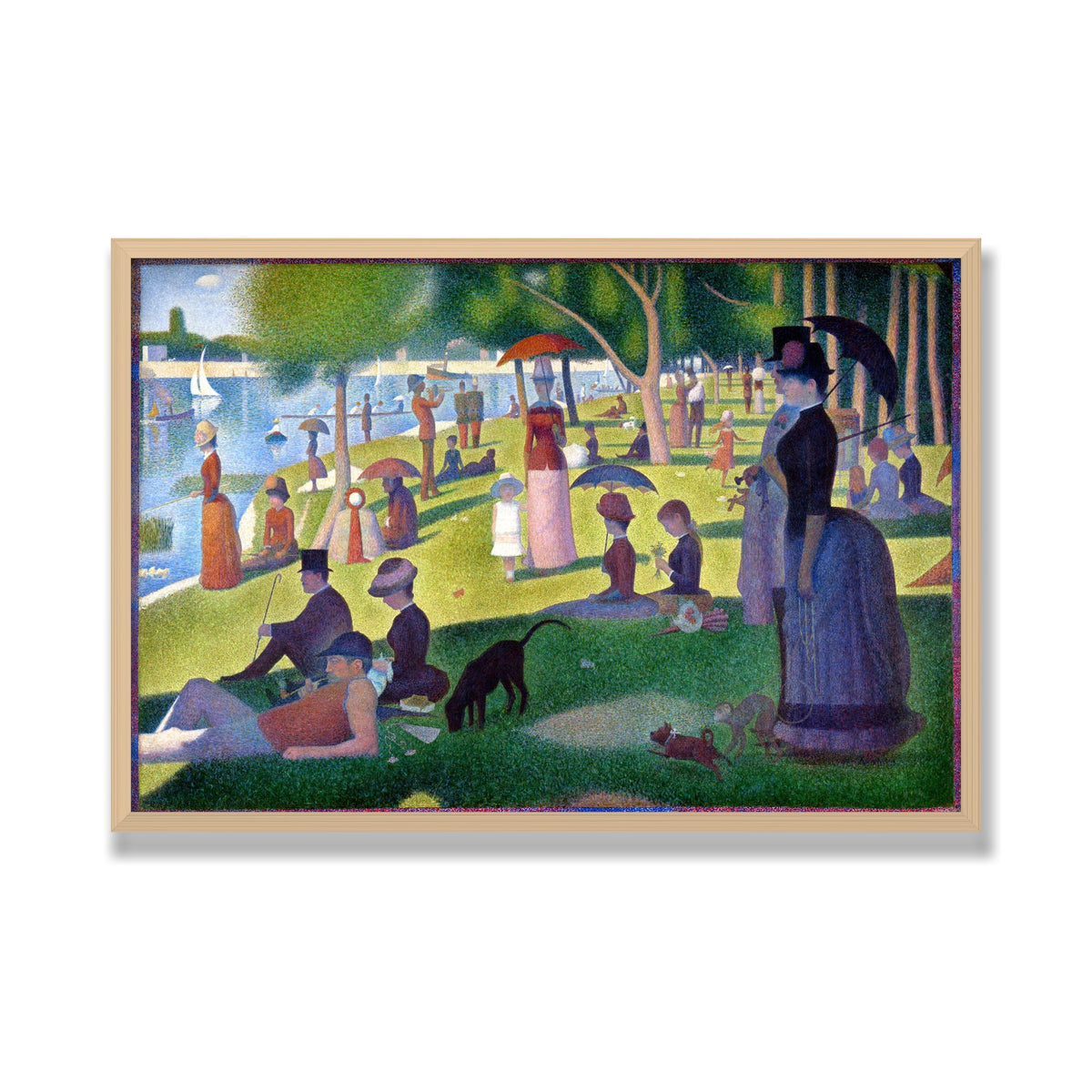 A Sunday on La Grande Jatte, 24 × 36 in, Natural Oak frame