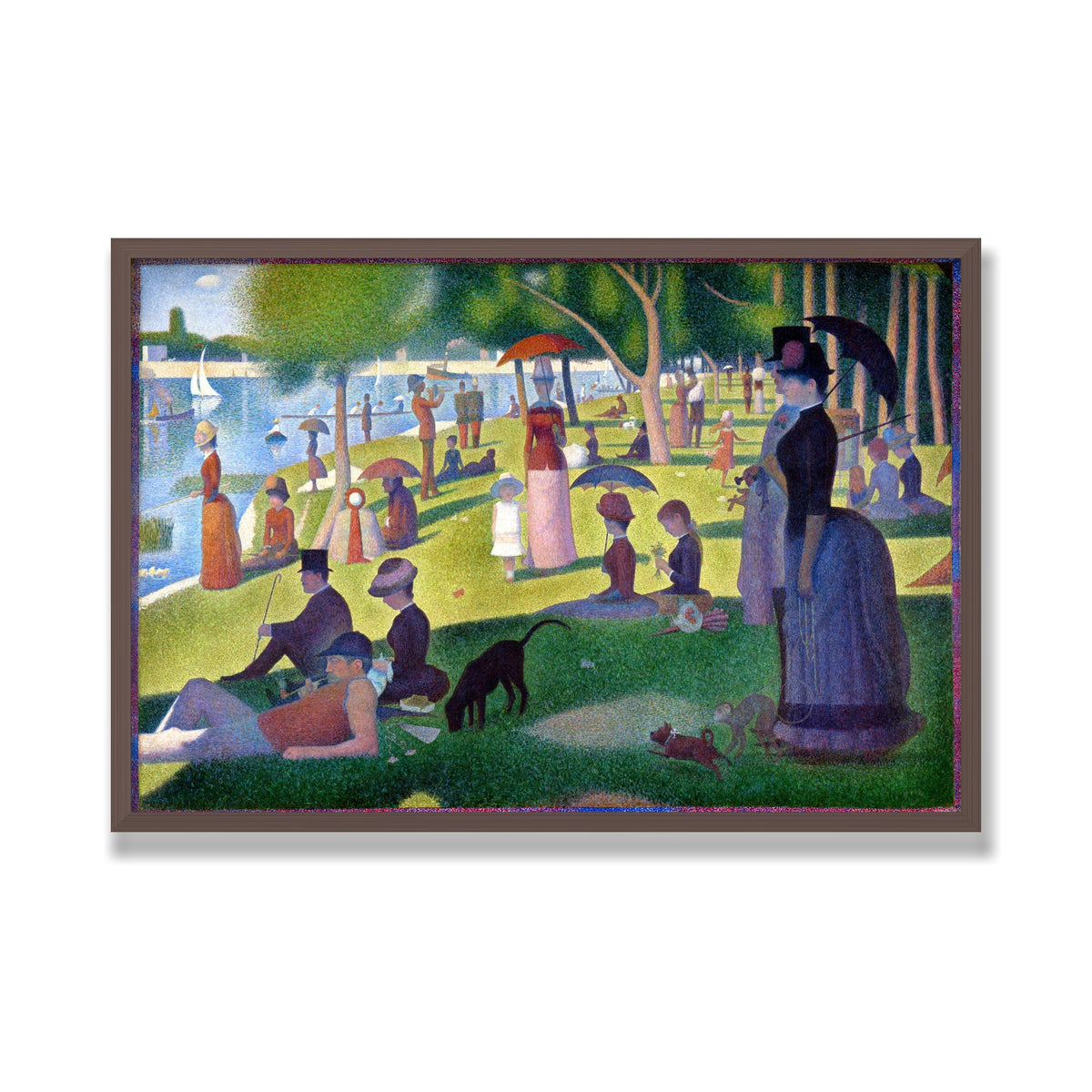 A Sunday on La Grande Jatte, 24 × 36 in, Walnut frame