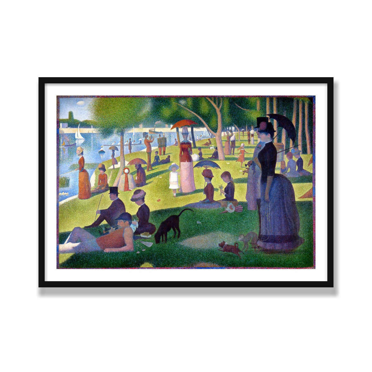 A Sunday on La Grande Jatte, 28 × 40 in, Black Satin frame