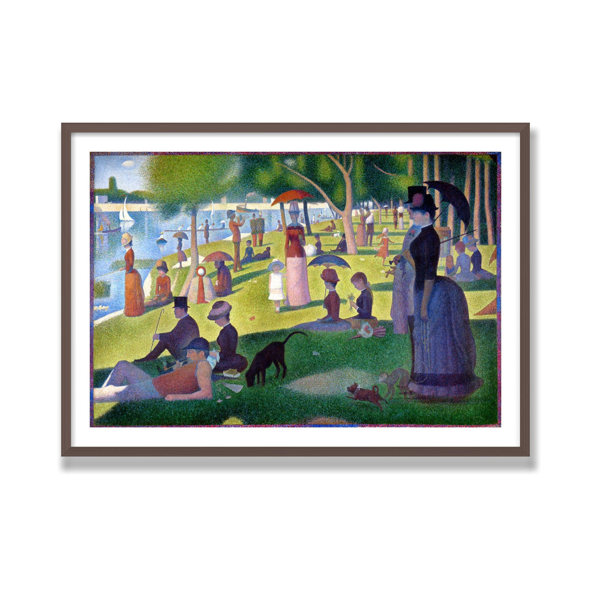 A Sunday on La Grande Jatte, 28 × 40 in, Walnut frame