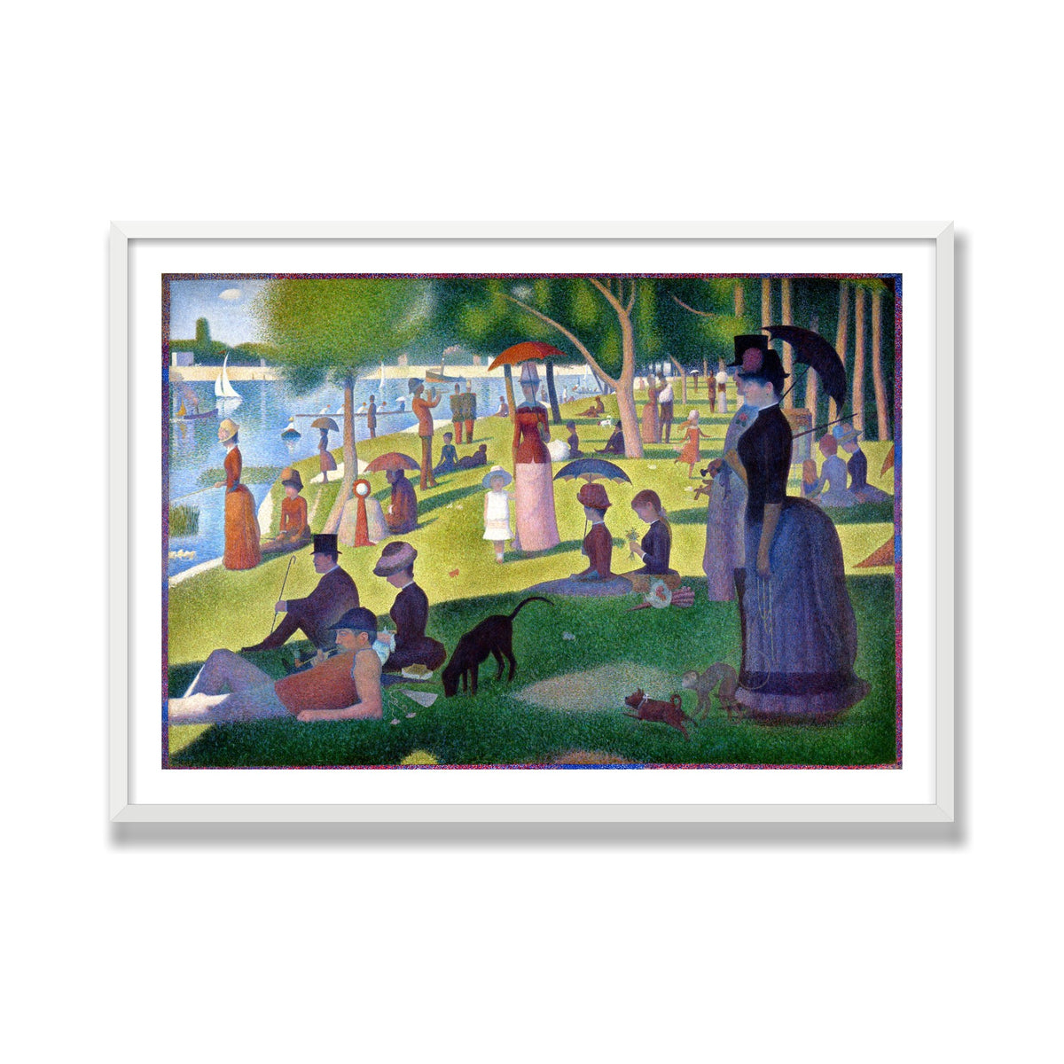 A Sunday on La Grande Jatte, 28 × 40 in, White Satin frame