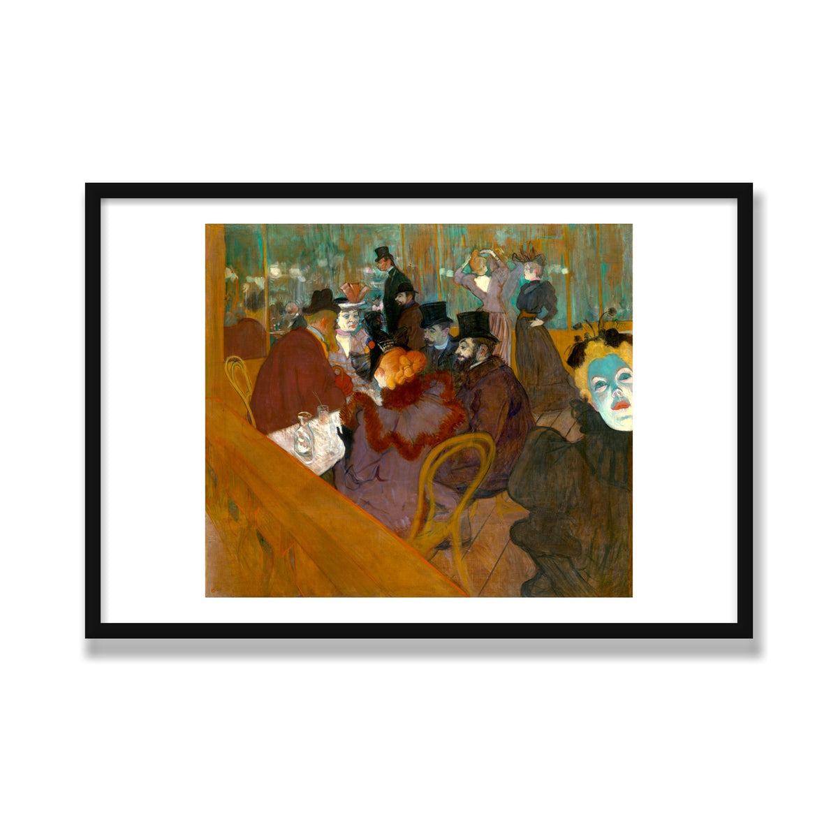 At the Moulin Rouge, 24 × 36 in, Black Satin frame