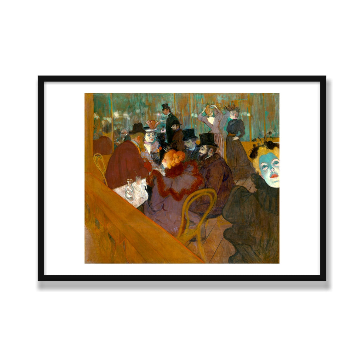 At the Moulin Rouge, 28 × 40 in, Black Satin frame