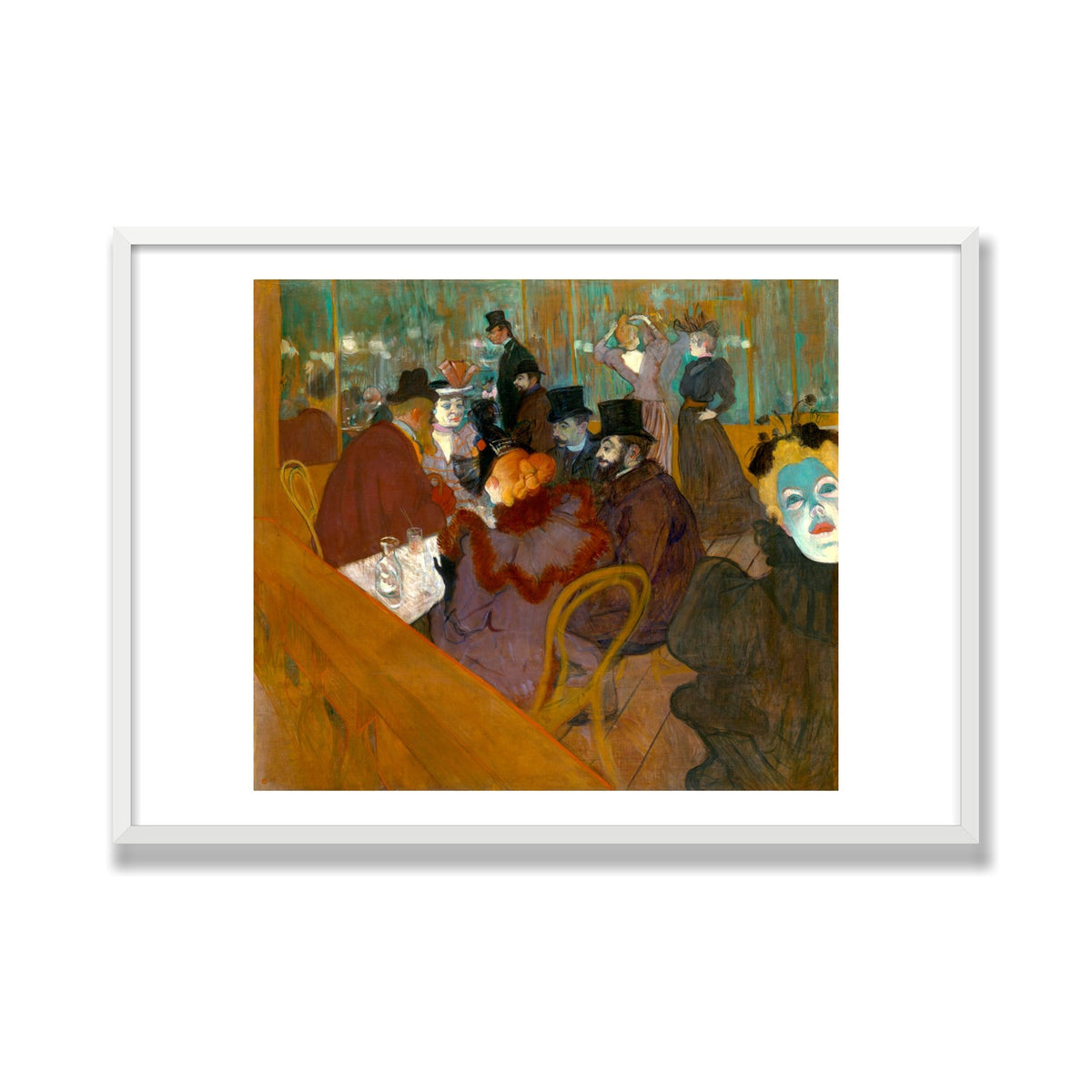 At the Moulin Rouge, 28 × 40 in, White Satin frame