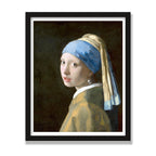 Girl with a Pearl Earring, 16 × 20 in, Black Oak frame