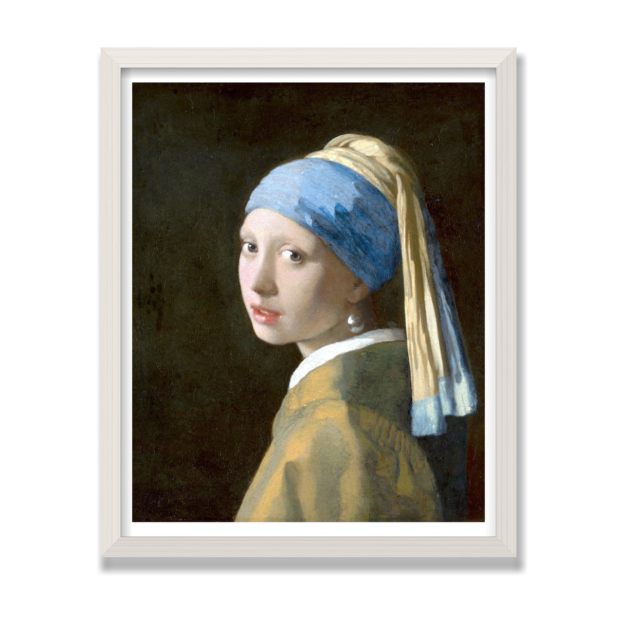 Girl with a Pearl Earring, 16 × 20 in, White Oak frame