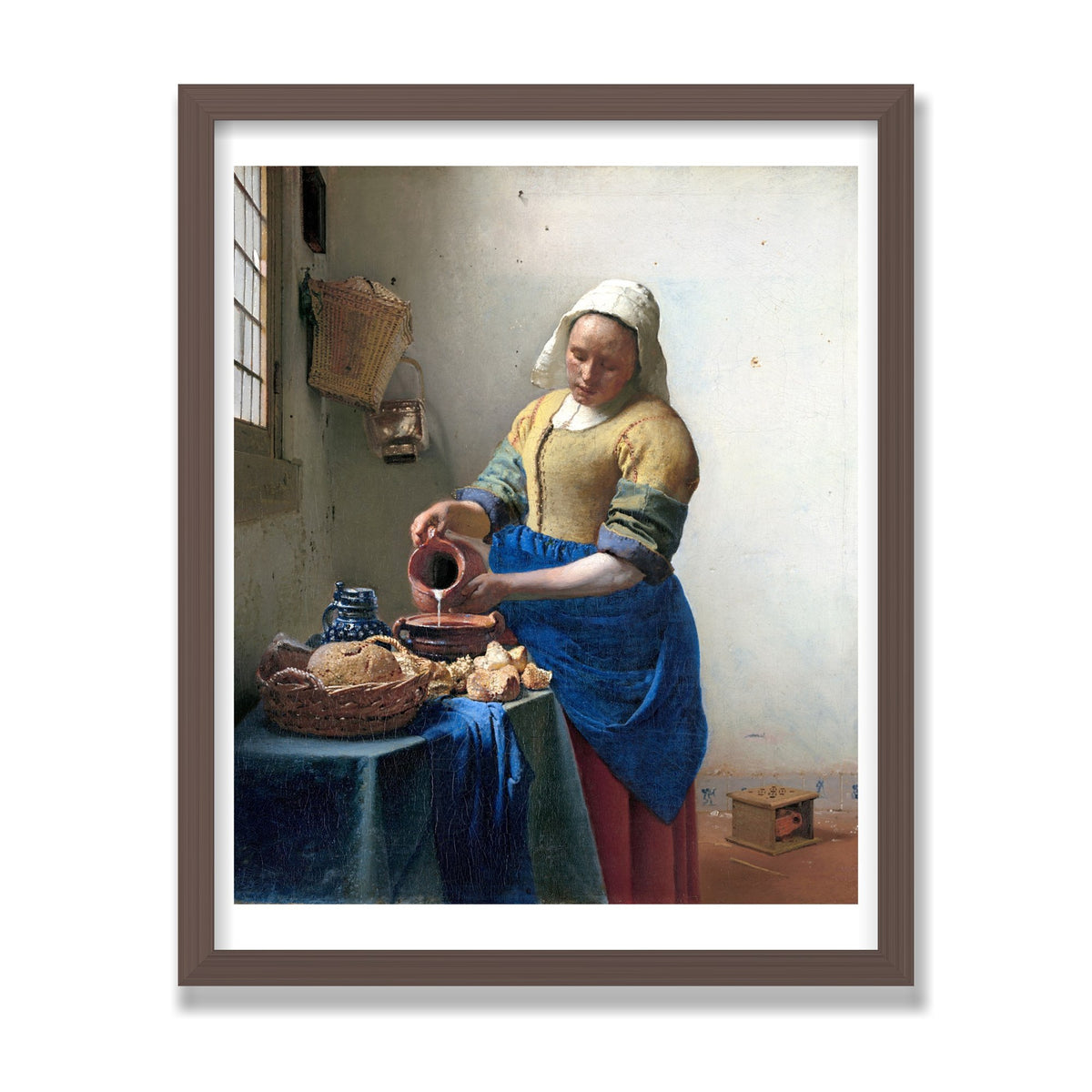 The Milkmaid, 16 × 20 in, Walnut frame