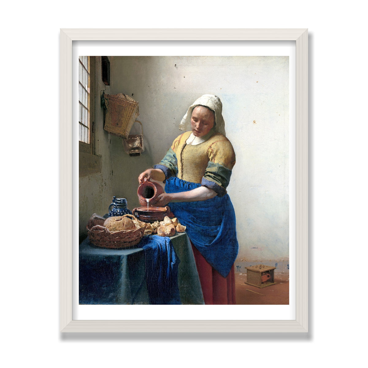 The Milkmaid, 16 × 20 in, White Oak frame
